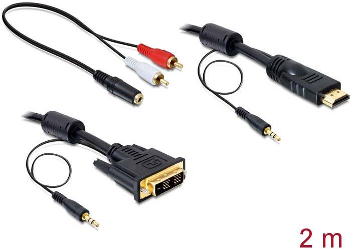Delock DVI DVI kabl 2,00 m crna DVI, HDMI, klinker