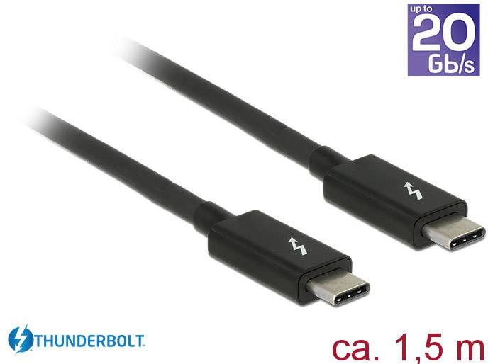 Delock Thunderbolt kabl 1,50 m crna