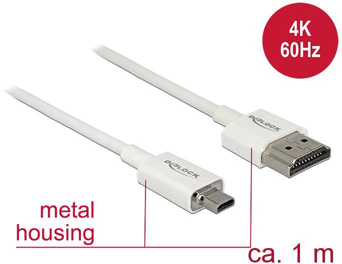 Delock HDMI kabl 1,00 m bela