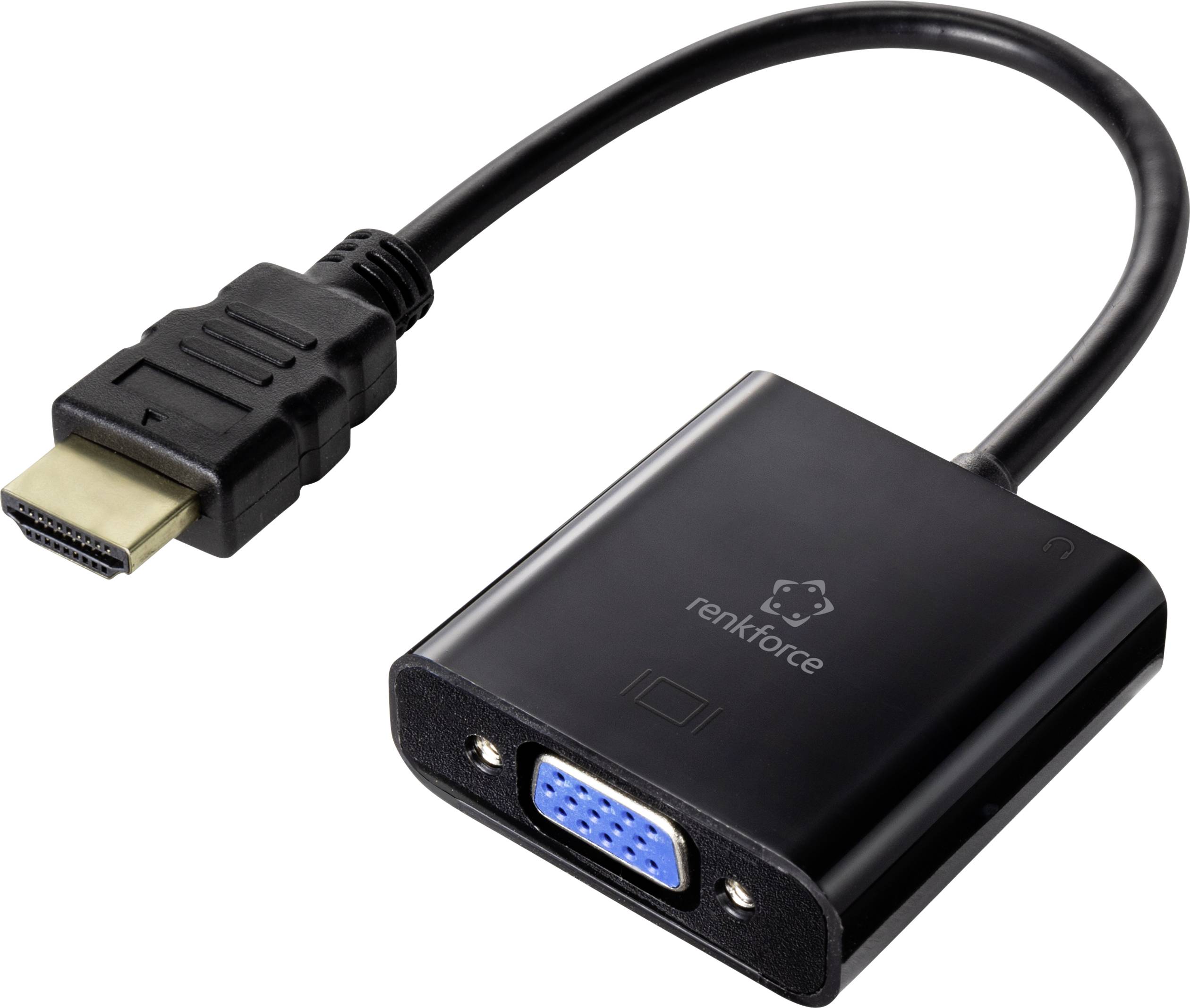 Renkforce HDMI 15-polna kabl 0,15 m crna VGA