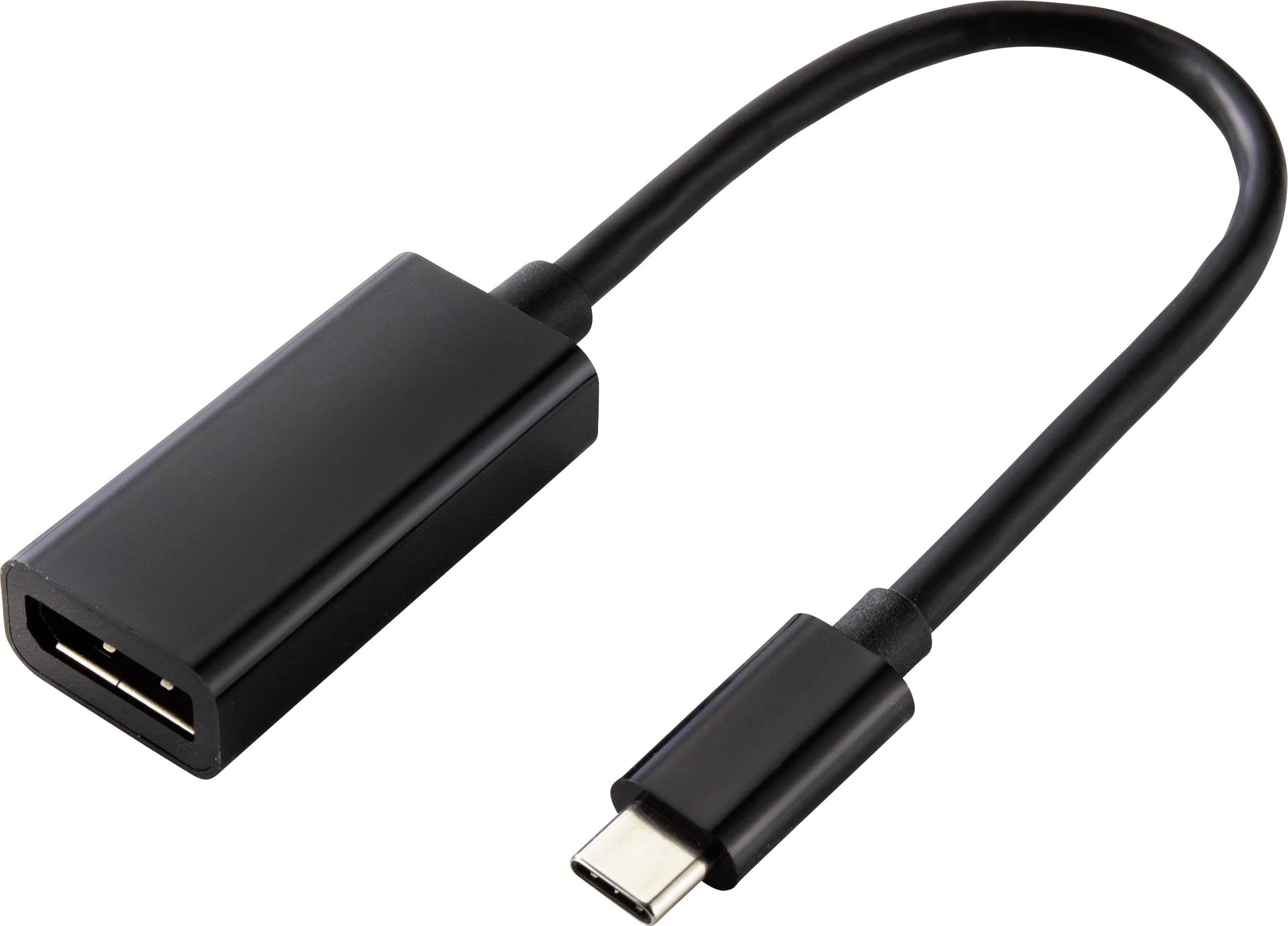 Renkforce USB-C® RF-4613070 USB-C Display kabl 0,14 m crna USB-C®, DisplayPort