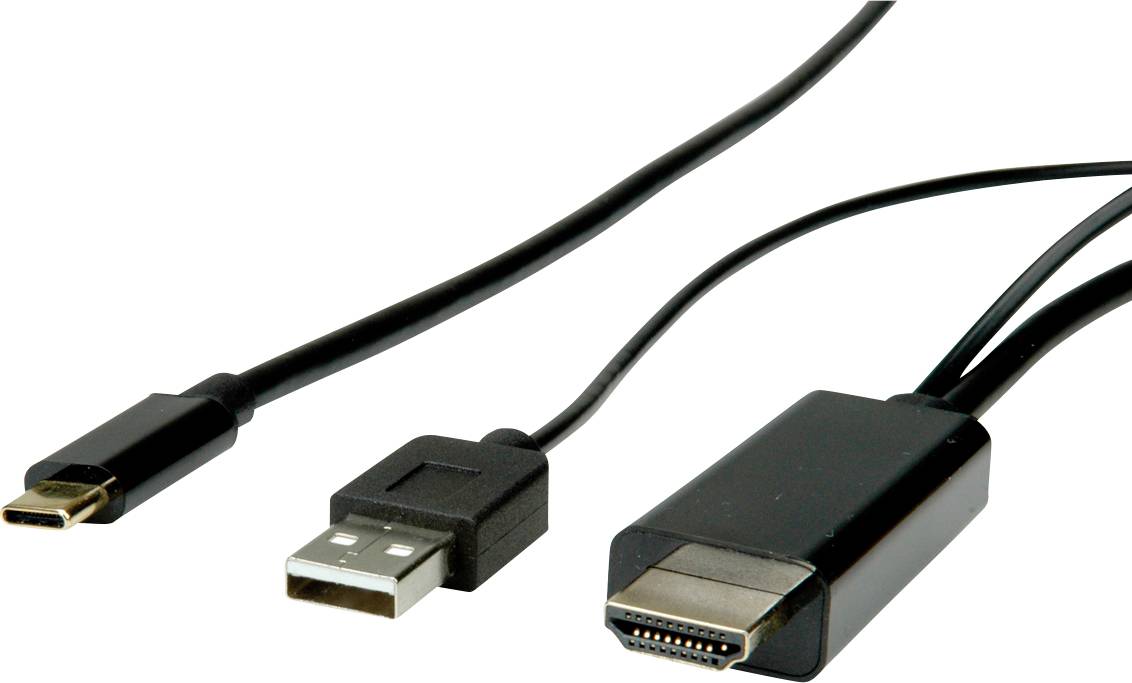Roline USB-C® USB-C Display kabl 2,00 m crna muški konektor HDMI 2342305