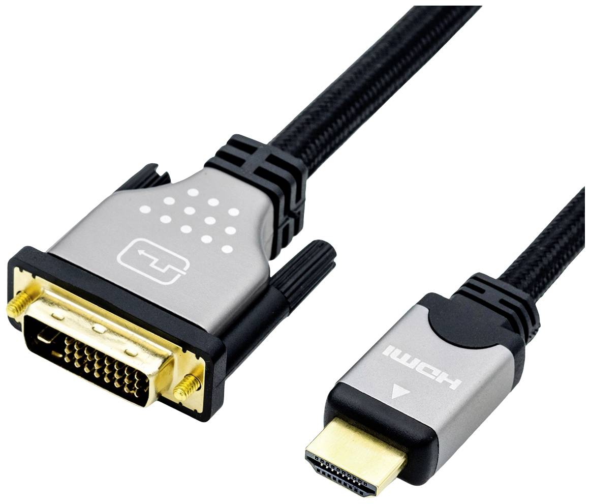 Roline DVI DVI kabl 5,00 m višebojna muški konektor HDMI