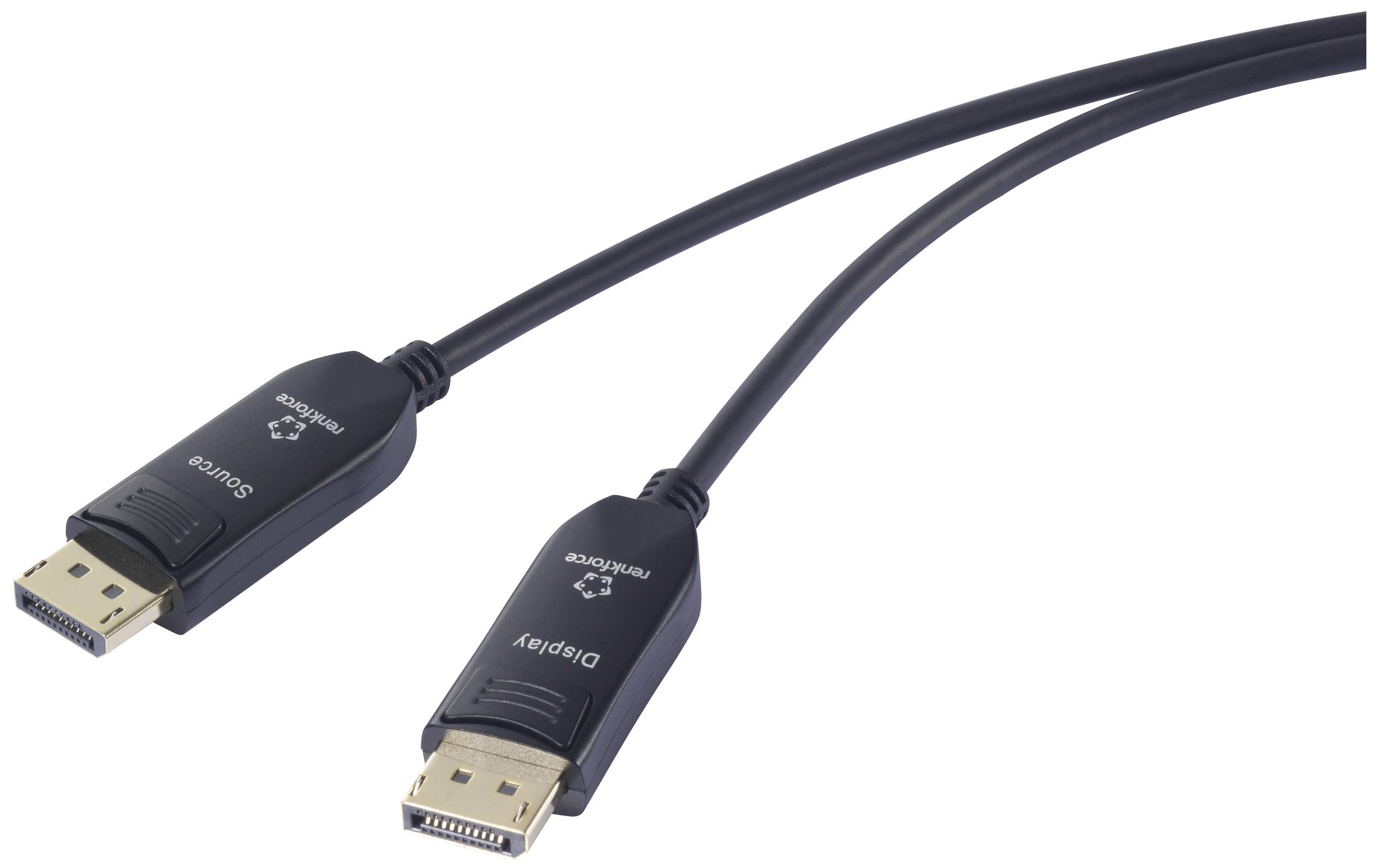 Renkforce RF-6117768 DisplayPort kabl 15,00 m crna stakleno vlakno