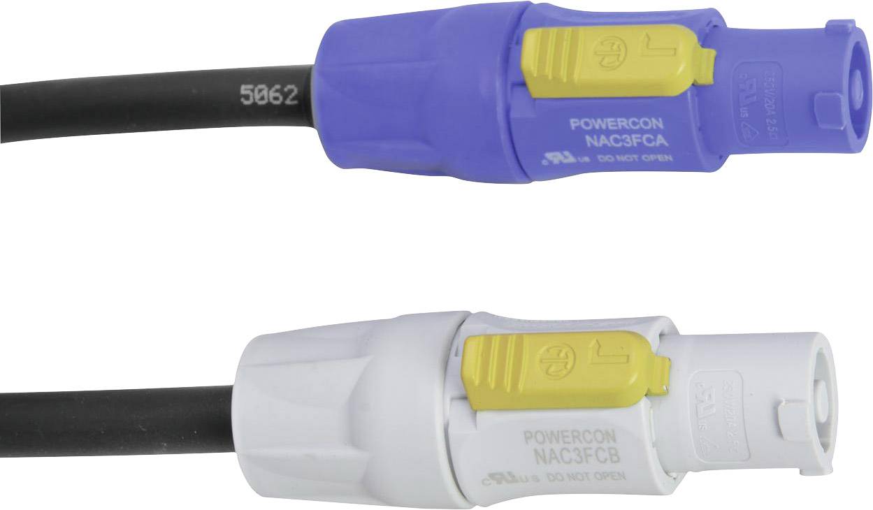 PSSO produžni struja priključni konektor 5 m crna powercon muški