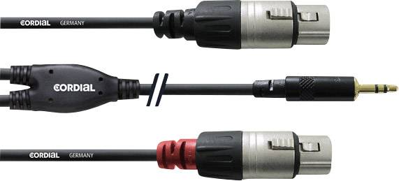 Cordial 3.5MM audio adapterski kabl 3,00 m crna ženski konektor XLR