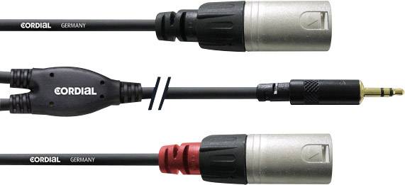 Cordial 3.5MM audio adapterski kabl 3,00 m crna muški konektor XLR