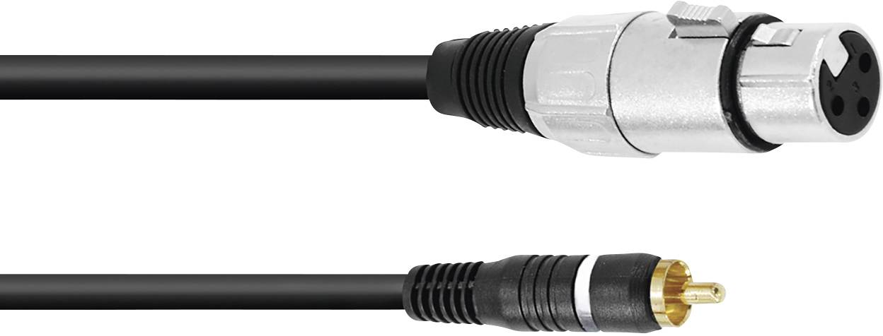 Omnitronic 3-polna XLR adapterski kabl 2,00 m crna muški RCA konektor