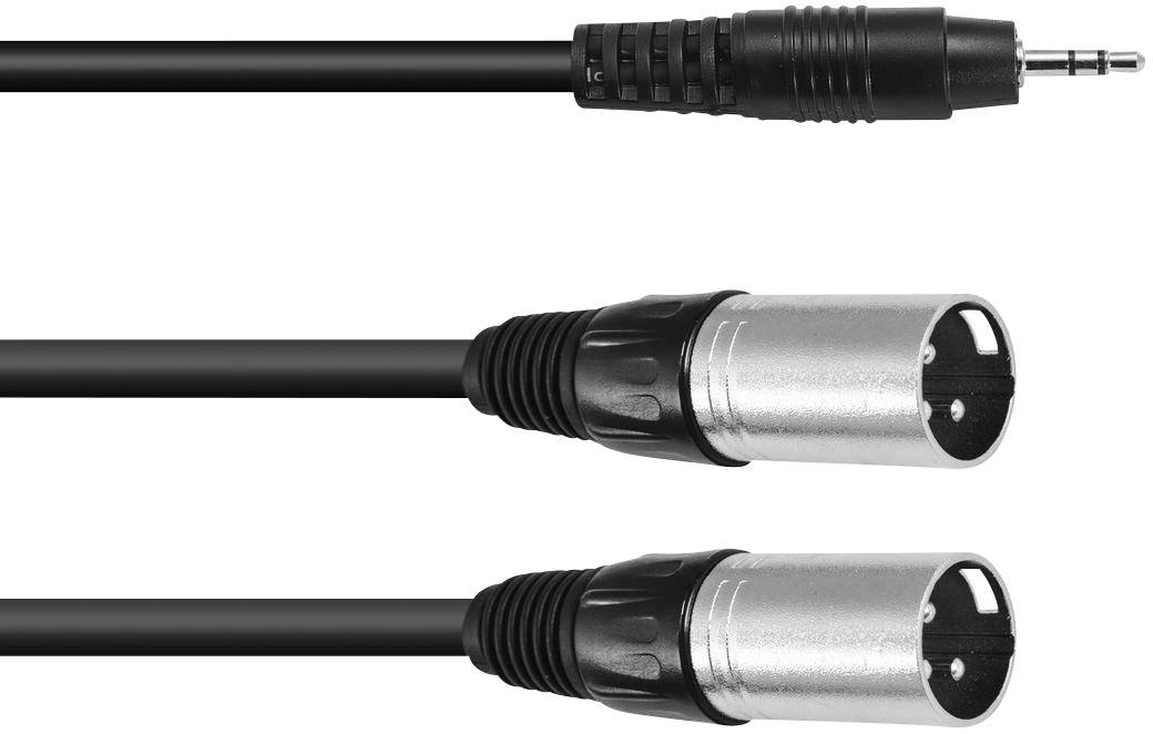 Omnitronic 3-polni XLR adapterski kabl 1,50 m crna XLR utikač 3-polni