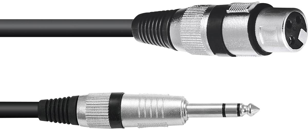 Omnitronic 3-polni XLR adapterski kabl 0,90 m crna XLR utikač 3-polni