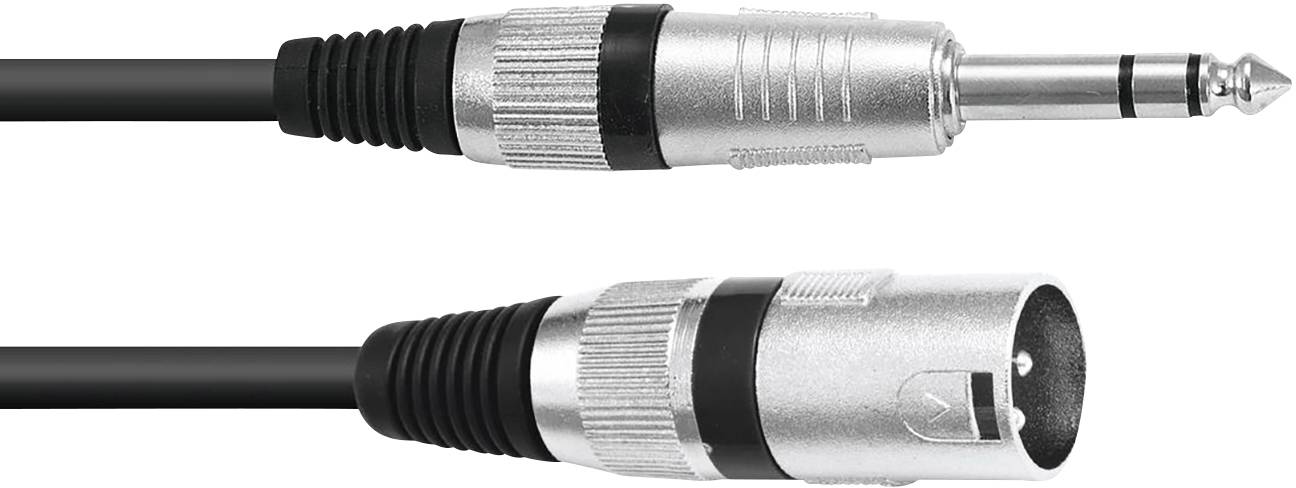 Omnitronic 3-polni XLR adapterski kabl 5,00 m crna XLR utikač 3-polni