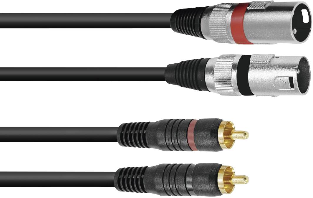 Omnitronic 3-polni XLR adapterski kabl 3,00 m crna XLR utikač 3-polni 2300023