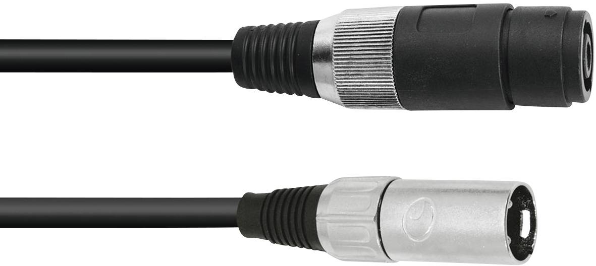 Omnitronic 3-polni XLR adapterski kabl 1,00 m crna ženski konektor za zvučnike