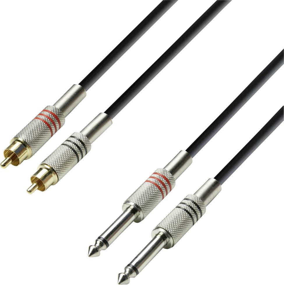 Adam Hall audio adapterski kabl 3,00 m crna muški RCA konektor