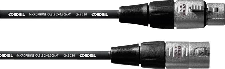 Cordial mikrofonski XLR priključni konektor 1,00 m crna ženski XLR 1070895
