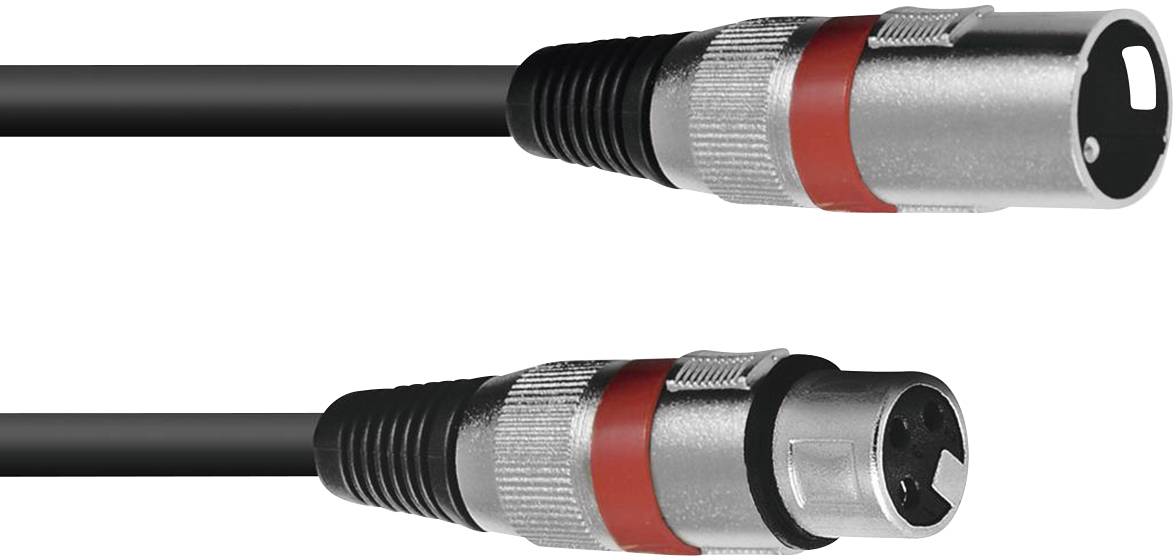 Omnitronic 3-polni XLR priključni konektor 1,50 m crna XLR utikač 3-polni 2299963
