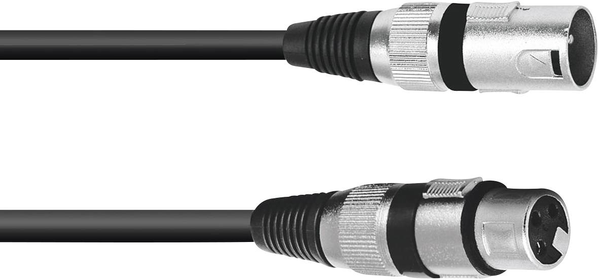 Omnitronic 3-polni XLR priključni konektor 10,00 m crna XLR utikač 3-polni