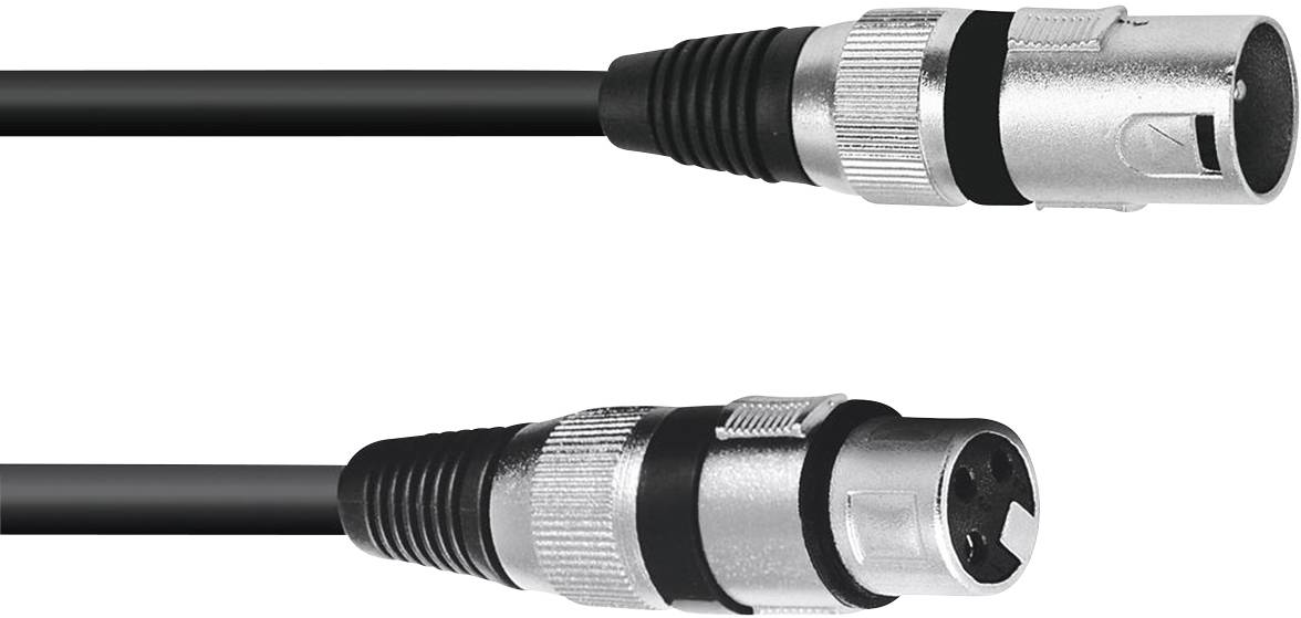 Omnitronic 3-polni XLR priključni konektor 0,20 m crna XLR utikač 3-polni