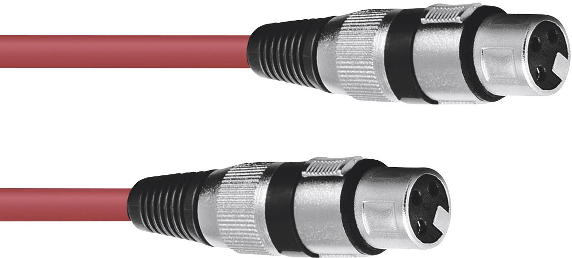 Omnitronic 3-polni XLR priključni konektor 1,50 m crvena XLR utikač 3-polni