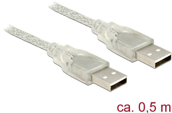 Delock USB USB kabl 0,50 m transparentna