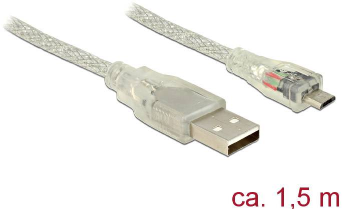 Delock USB USB kabl 1,50 m transparentna 1880987