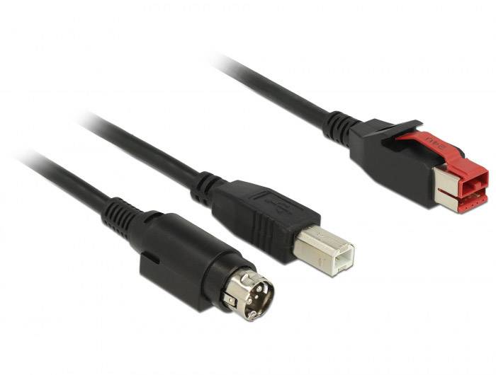 PoweredUSB 3-polni USB kabl 1,00 m crna USB tokovni utikač 24 V