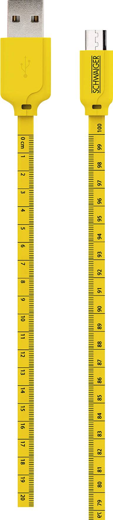 Schwaiger USB USB kabl 1,20 m crna, žuta muški konektor mikro USB