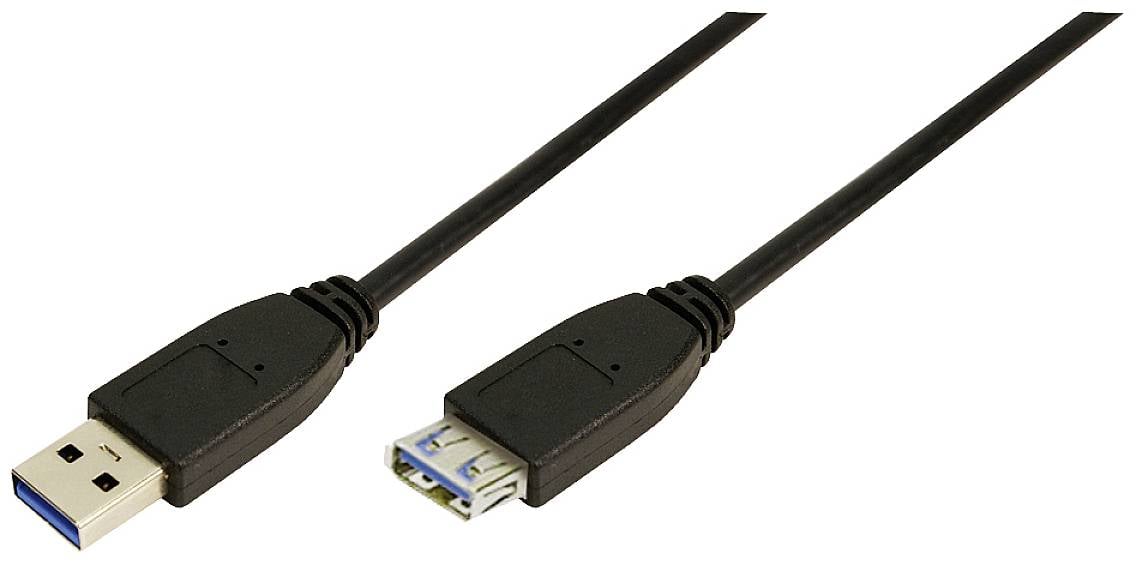 LogiLink USB USB kabl 3,00 m crna USB 3.2 gen. 1 (USB 3.0) 2332775