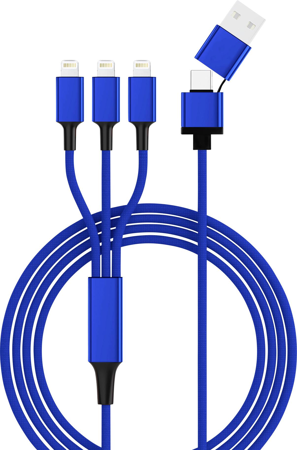 pametniji 3-smerni USB kabl za punjenje 1,20 m plava 2384610
