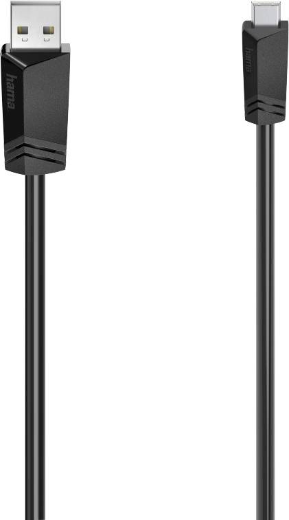 Hama USB USB kabl 0,75 m crna, srebrna