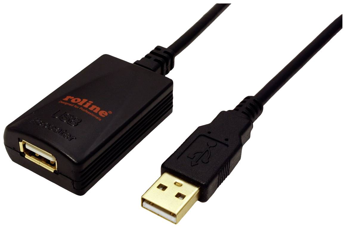 Roline USB USB kabl 5,00 m crna USB 2.0