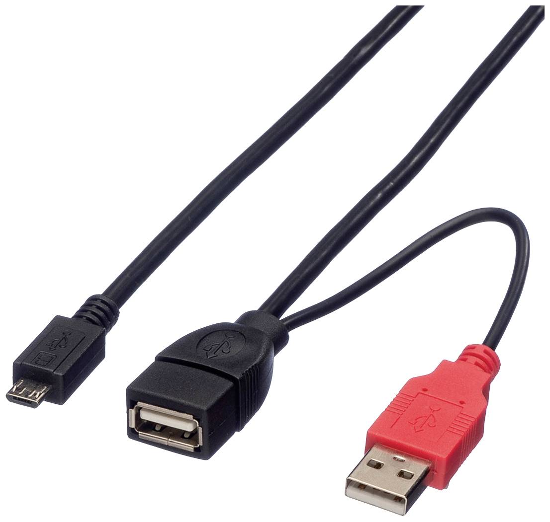 Roline USB USB kabl 1,00 m crna USB 2.0 2558655