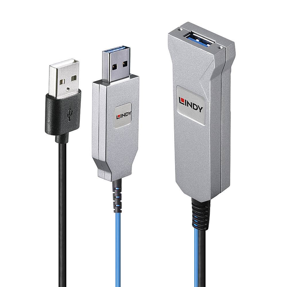 LINDY USB USB kabl 100,00 m plava, srebrna