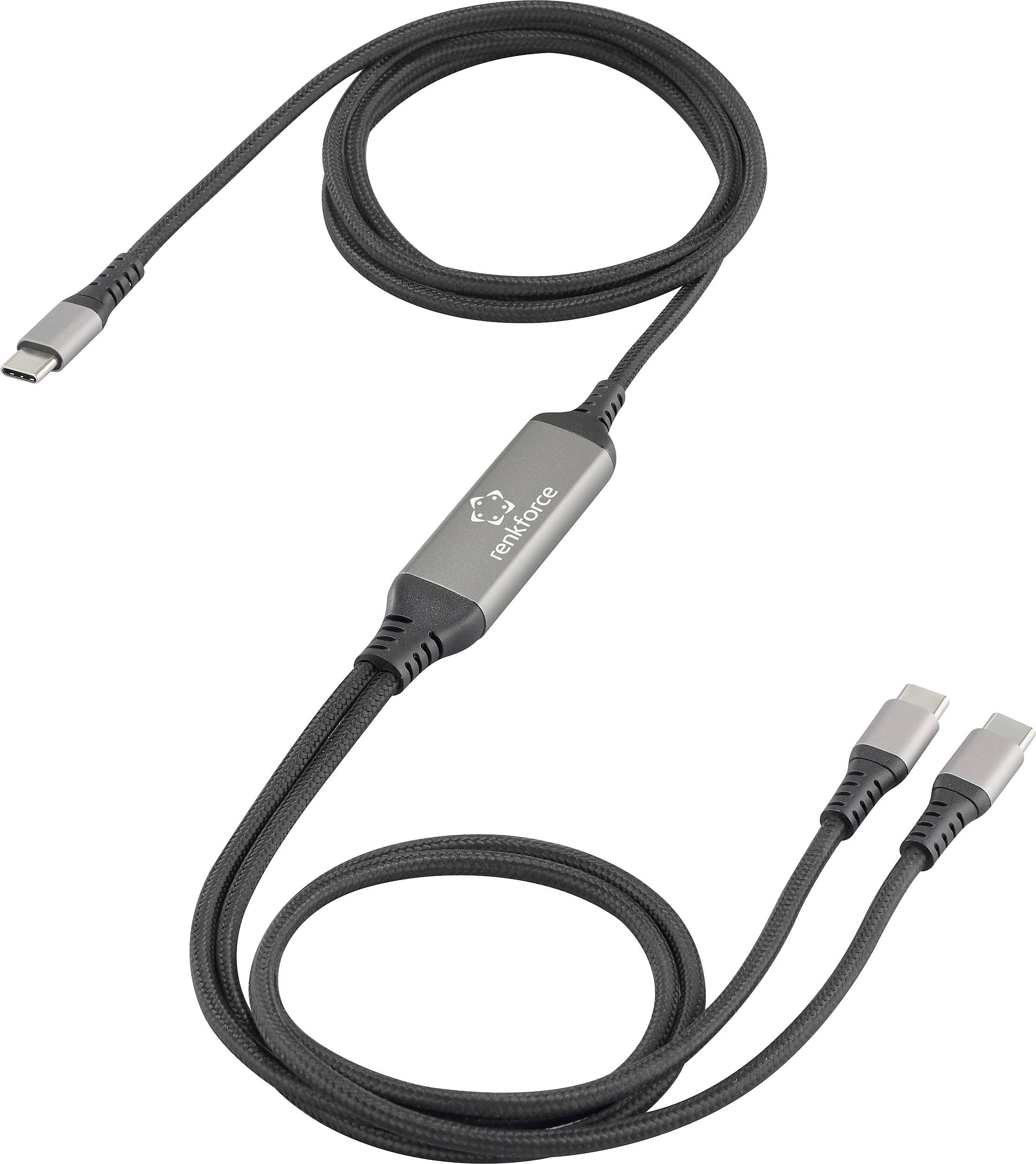 Renkforce USB-C® RF-6721084 USB-C® Y kabl 1,50 m crna USB 2.0