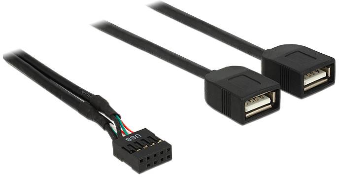 Delock USB USB kabl 0,40 m crna priključni konektor