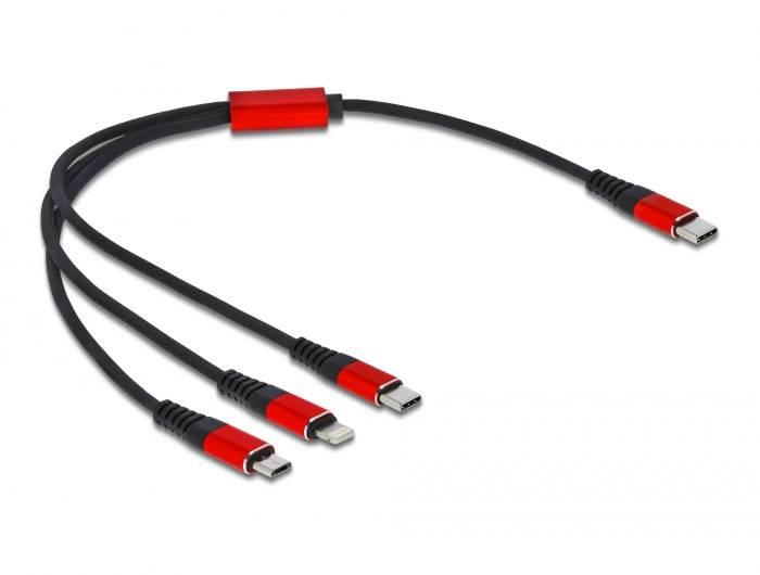 Delock USB USB kabl za punjenje 0,30 m crna, crvena