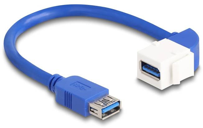 DeLOCK Keystone USB kabl 0,20 m plava, bela priključni konektor