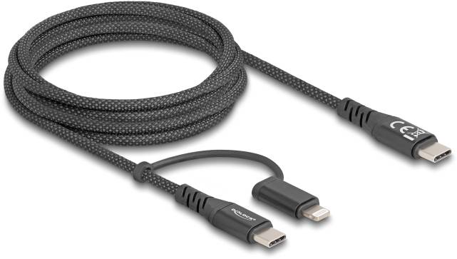 Delock USB-C USB-C kabl 2,00 m crna priključni konektor