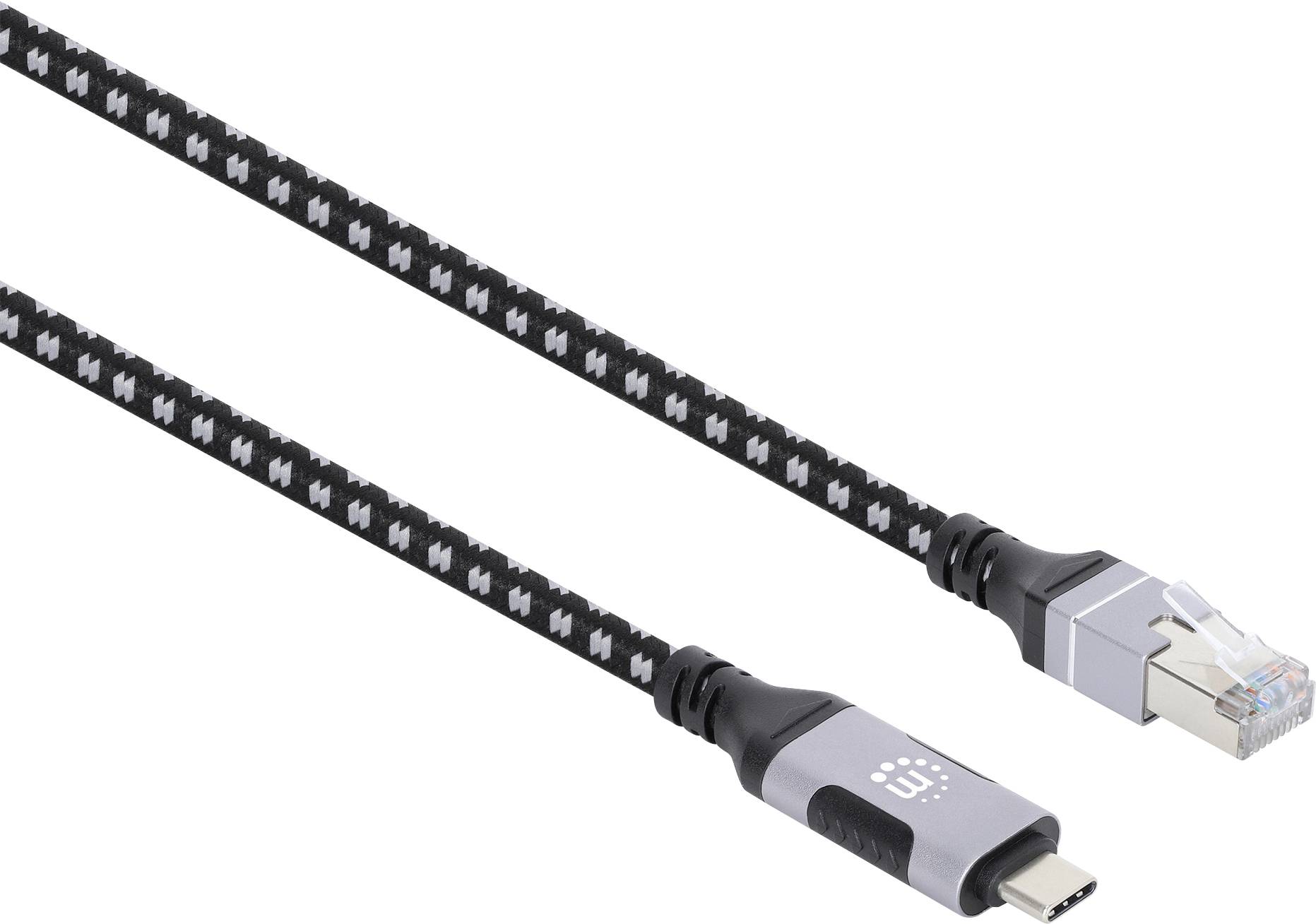 Manhattan USB USB kabl 200 cm crna/srebrna RJ45, USB-C®