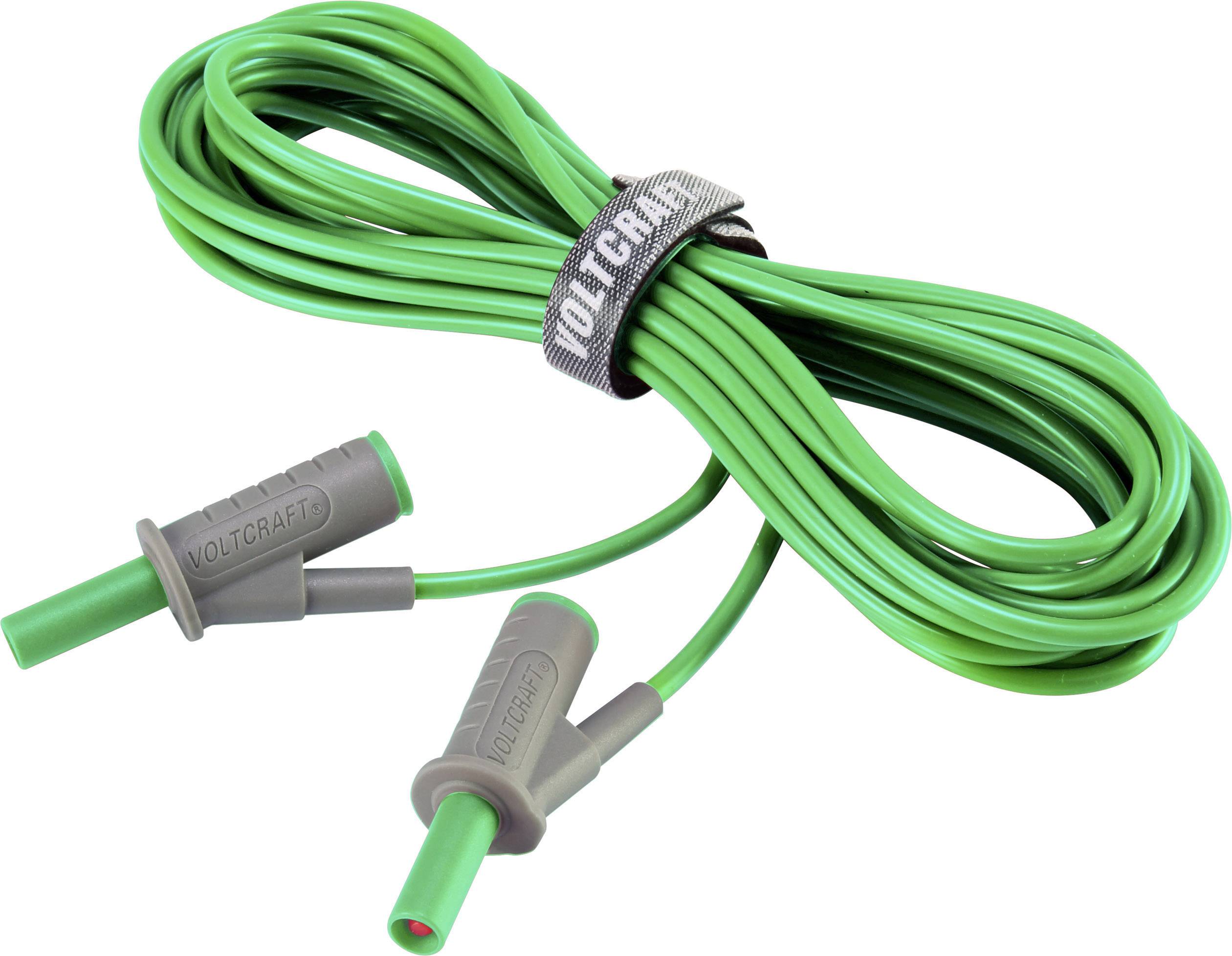 VOLTCRAFT MSB-501 bezbednosni merni kabl CAT III 1000 V, CAT IV 600 V 10 A 5,00 m zelena