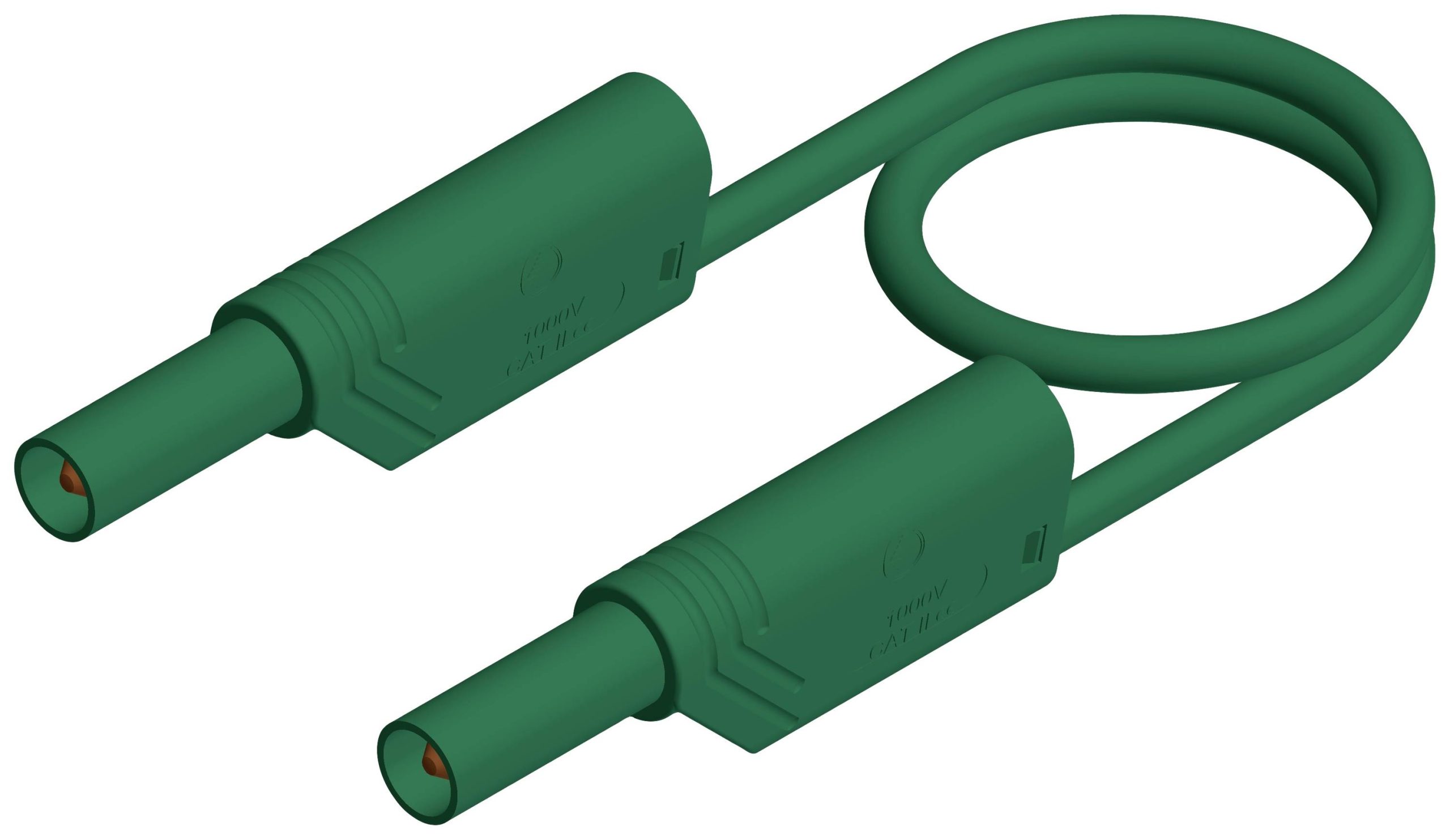 Hirschmann 2x bezbednosni merni kabl CAT II 1000 V, CAT III 600 V 32 A 1,00 m zelena