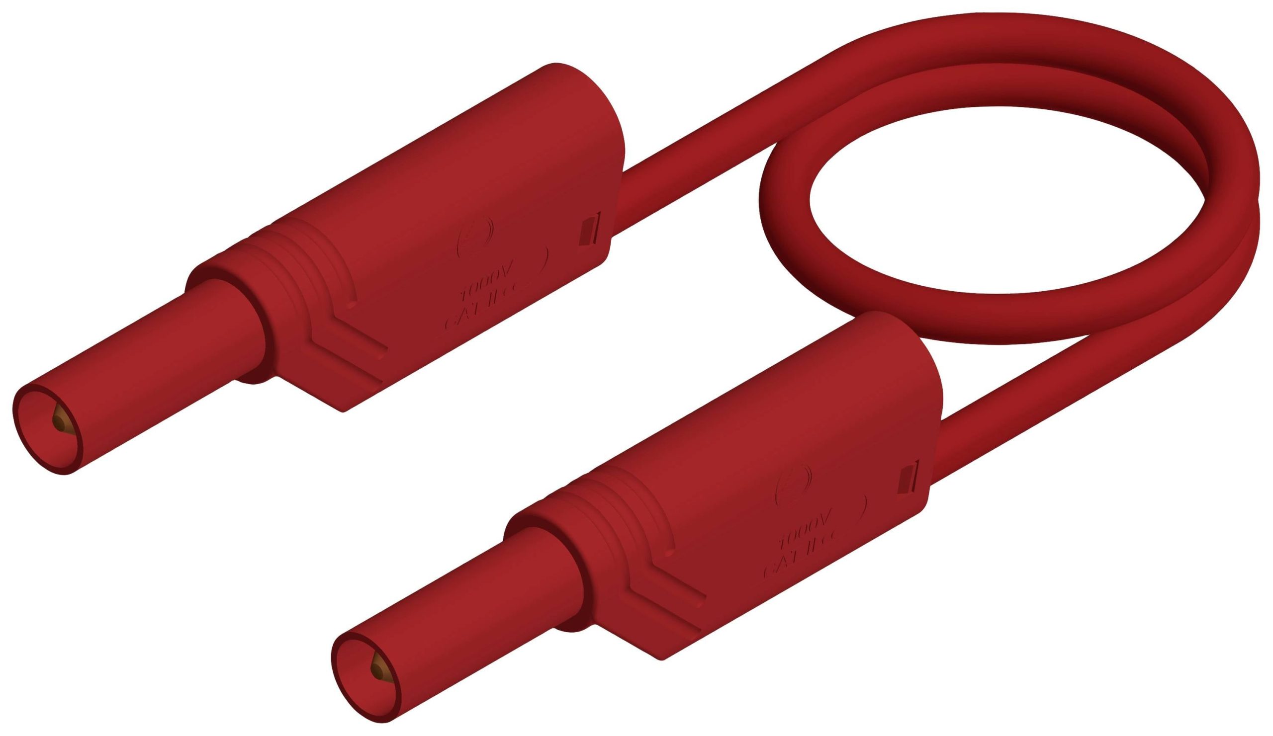 Hirschmann 2x bezbednosni merni kabl CAT II 1000 V, CAT III 600 V 32 A 2,00 m crvena
