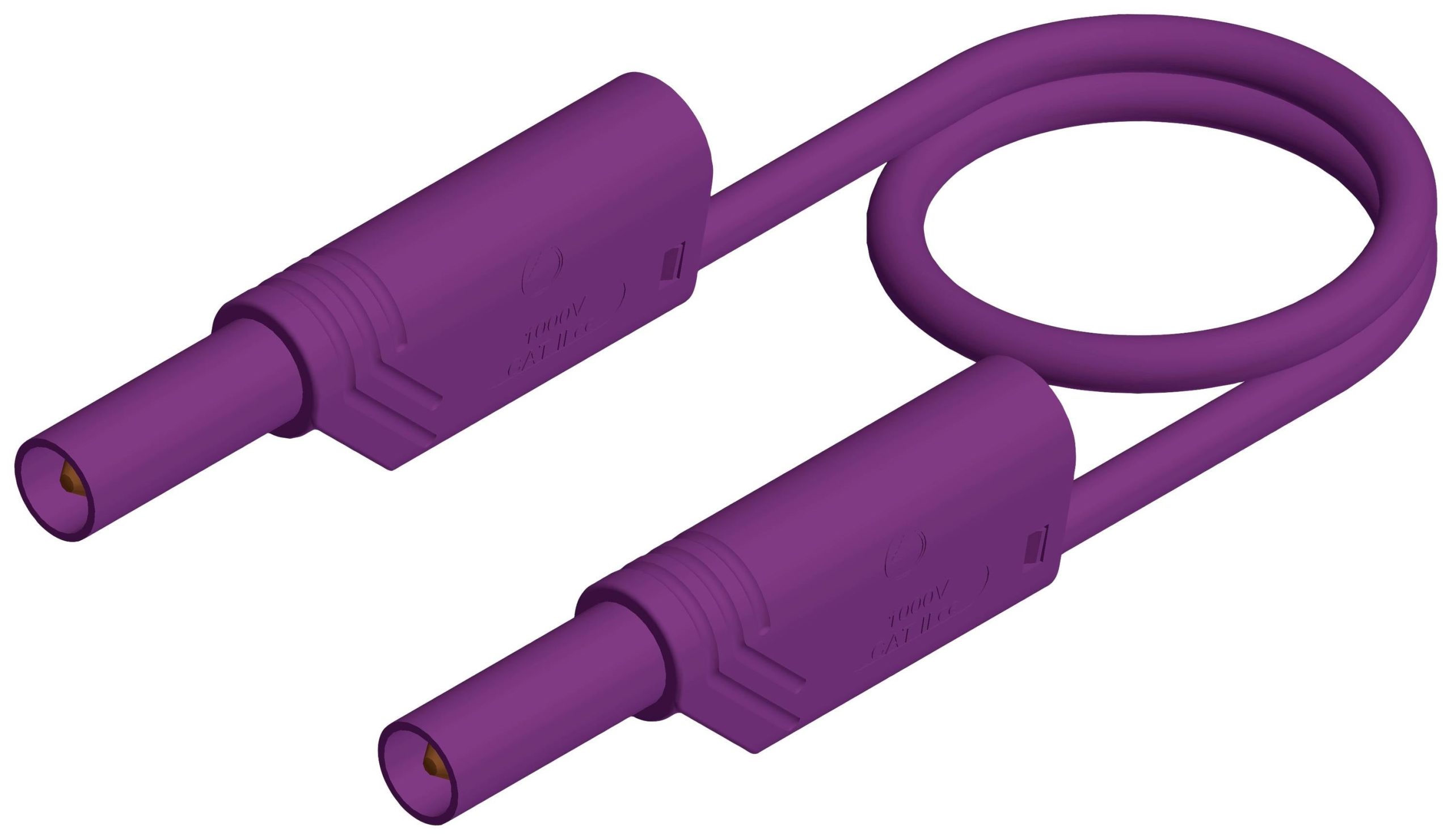Hirschmann 2x bezbednosni merni kabl CAT II 1000 V, CAT III 600 V 32 A 2,00 m ljubičasta