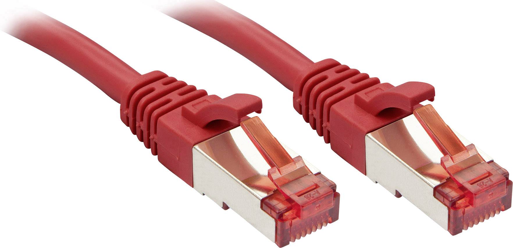 LINDY mrežni patch kabl 10,00 m crvena RJ45 utikač