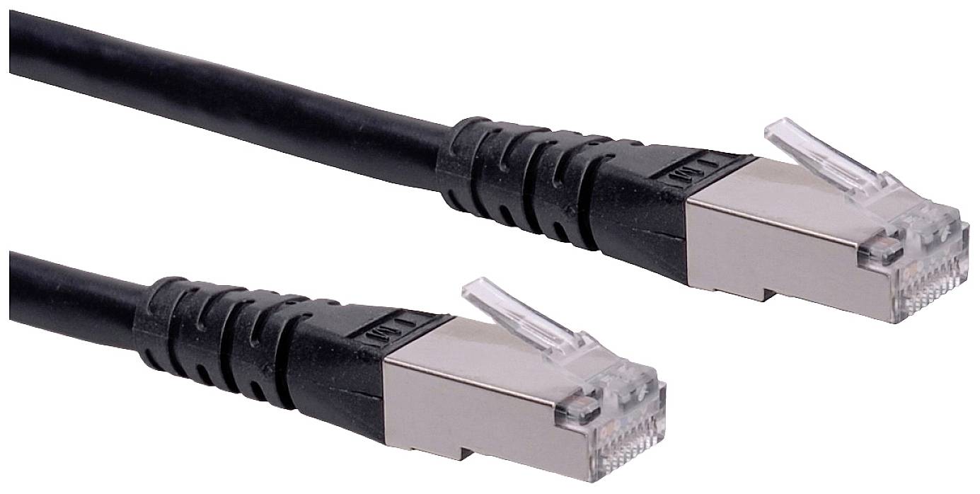 Roline mrežni patch kabl 1,00 m crna RJ45 utikač 2558173