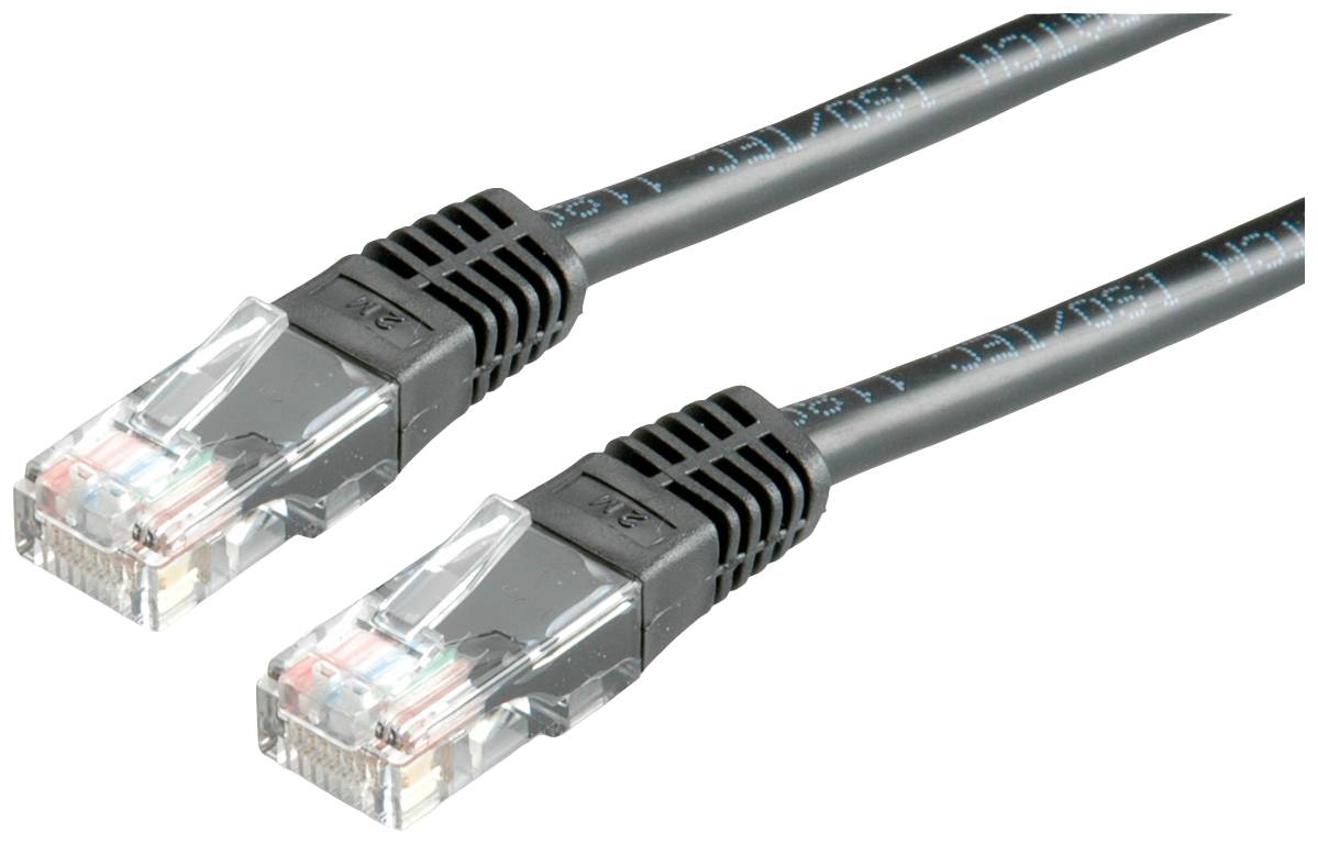 Roline mrežni patch kabl 0,50 m crna RJ45 utikač 2558729