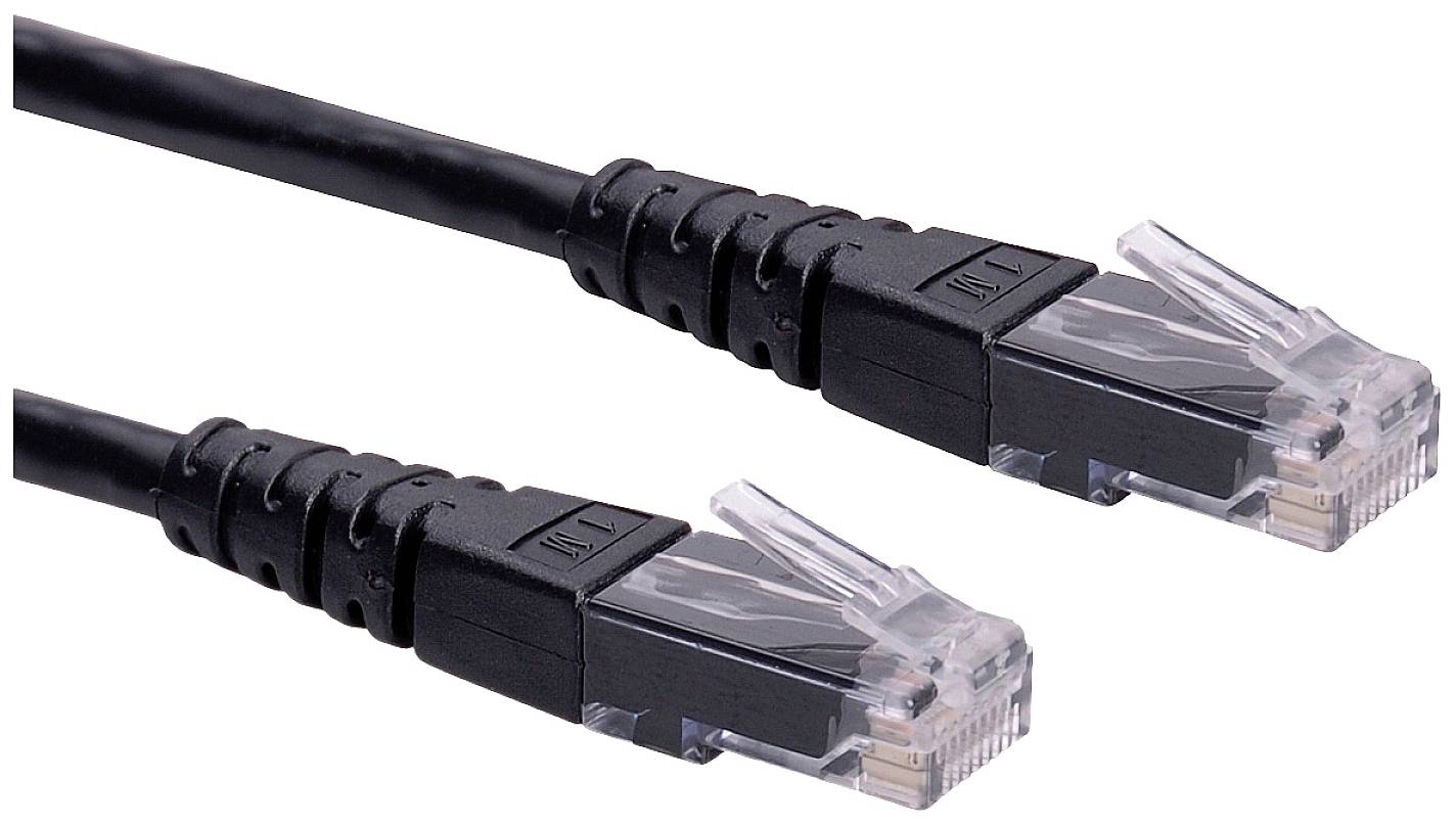 Roline mrežni patch kabl 2,00 m crna RJ45 utikač 2558763
