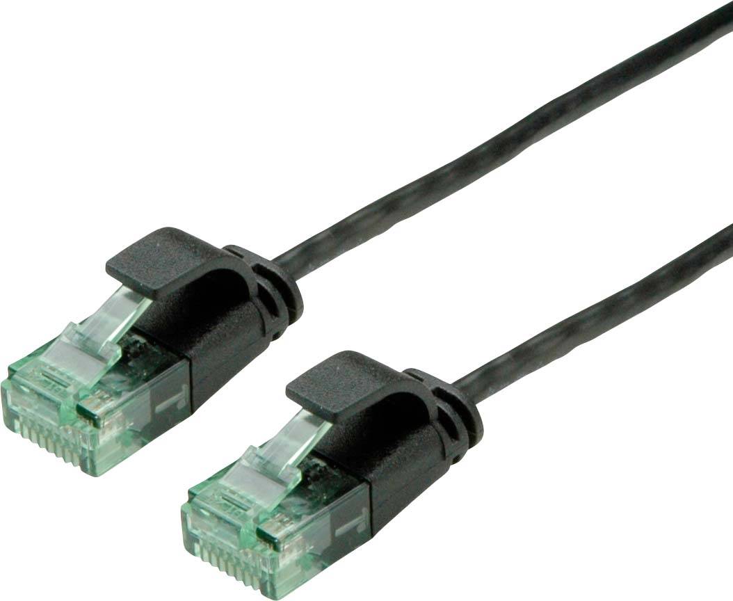 roline mrežni patch kabl 2,00 m crna RJ45 utikač