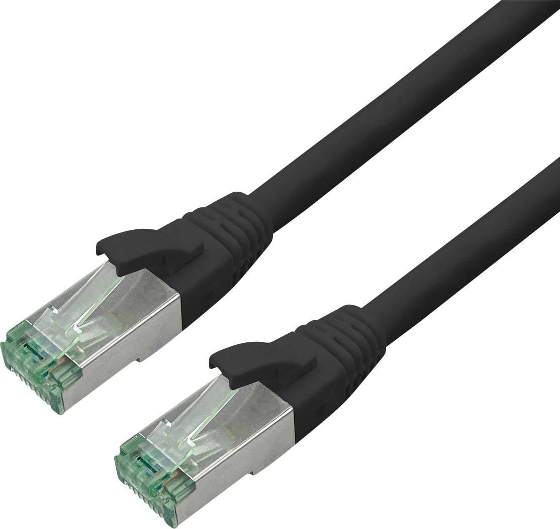 roline mrežni patch kabl 0,50 m crna RJ45 utikač 3339137