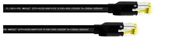 Cordial mrežni patch kabl 0,30 m crna RJ45 utikač 3344132